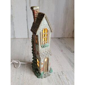Vintage tall ceramic house tree lodge village accessory xmas